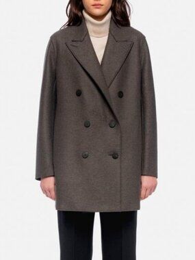 Harris Wharf "Slouchy Peacoat" in Ebony Grey, size 40 (Fits like size small ish)